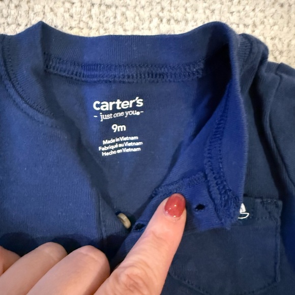 Carter's Navy Blue Baby Shirt - Picture 3 of 4